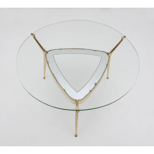 Cesare Lacca Italian Bronze and Glass Coffee table by Fontana Arte, 1950s