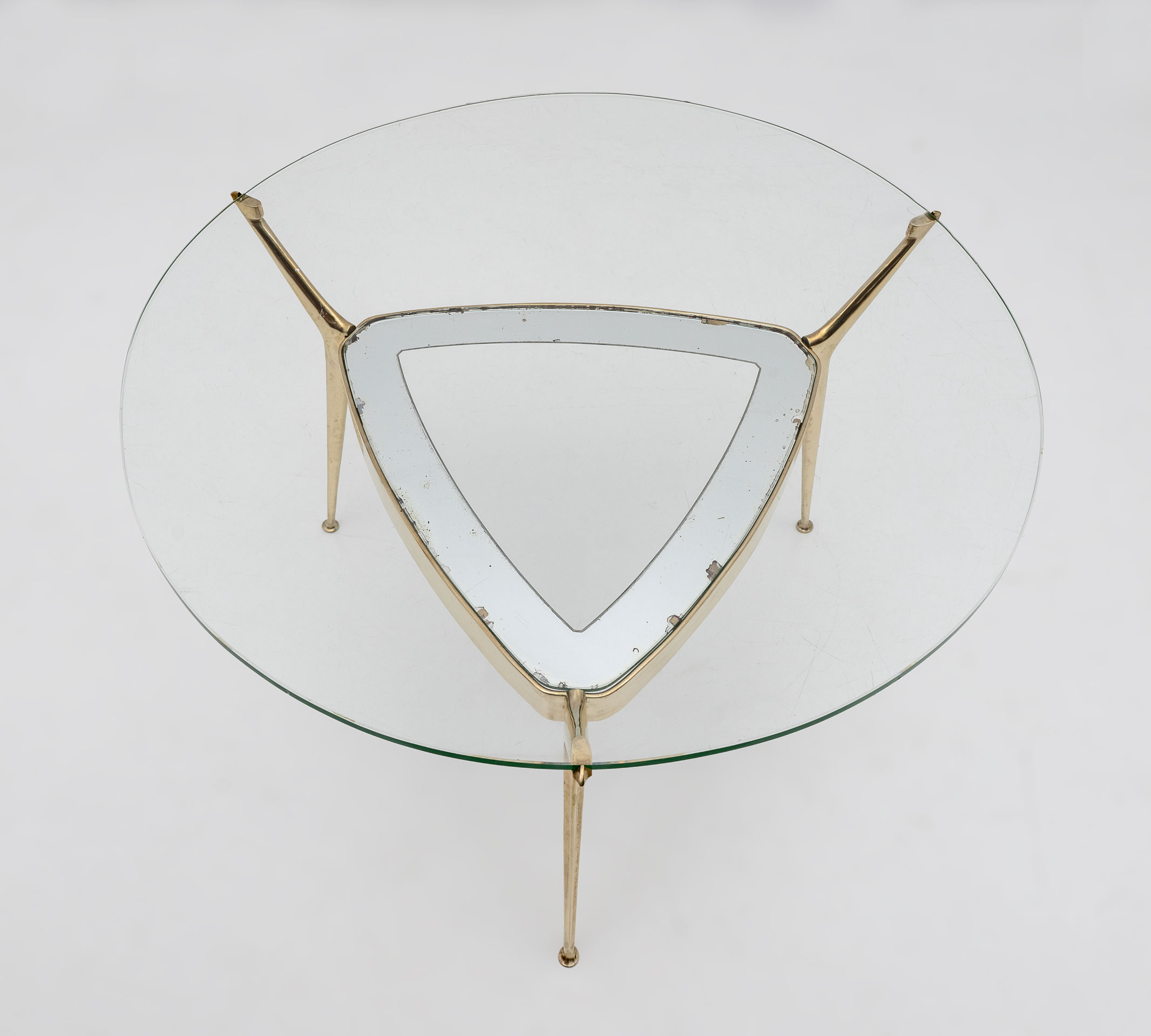 Cesare Lacca Italian Bronze and Glass Coffee table by Fontana Arte, 1950s