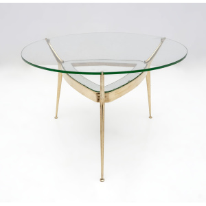 Cesare Lacca Italian Bronze and Glass Coffee table by Fontana Arte, 1950s