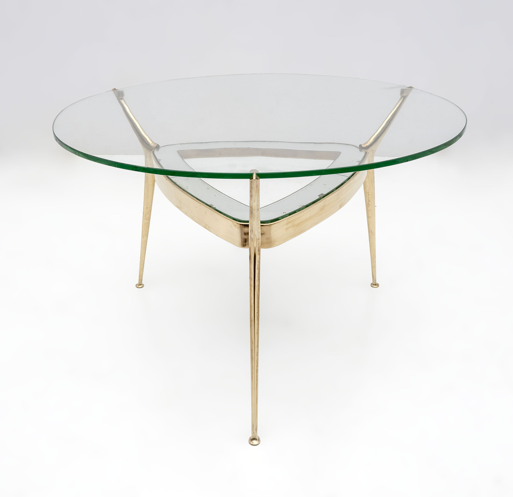 Cesare Lacca Italian Bronze and Glass Coffee table by Fontana Arte, 1950s