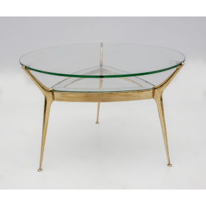 Cesare Lacca Italian Bronze and Glass Coffee table by Fontana Arte, 1950s