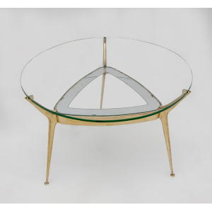 Cesare Lacca Italian Bronze and Glass Coffee table by Fontana Arte, 1950s