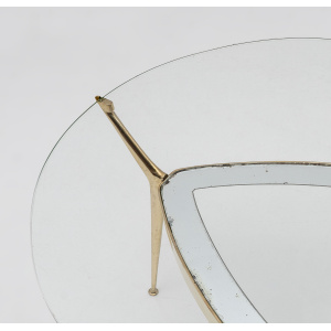 Cesare Lacca Italian Bronze and Glass Coffee table by Fontana Arte, 1950s