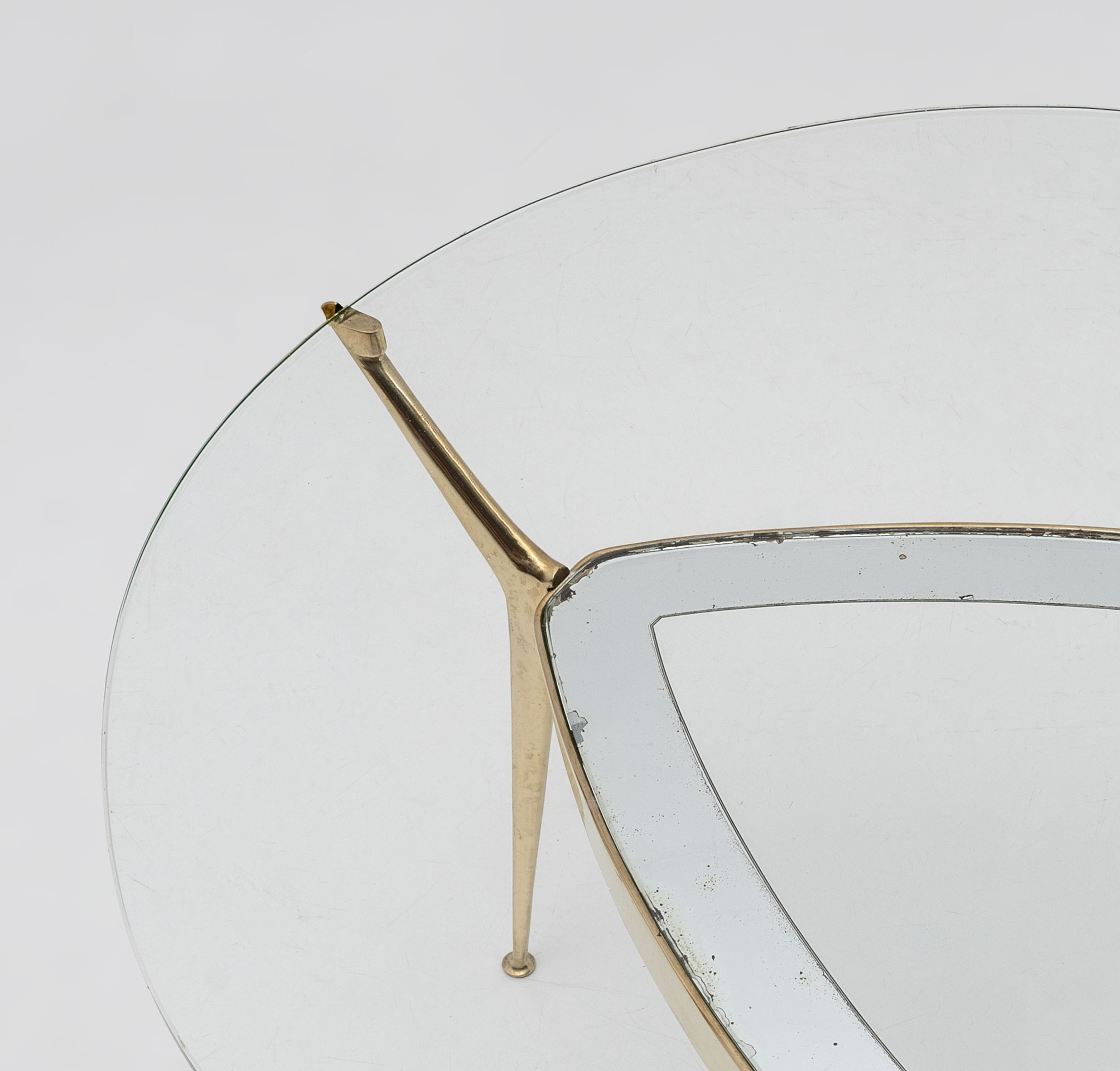 Cesare Lacca Italian Bronze and Glass Coffee table by Fontana Arte, 1950s
