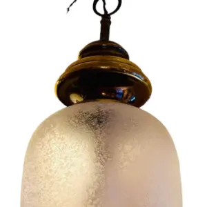 Vintage Brass & Glass Pendant Lamp By Gaetano Sciolari, 1960s