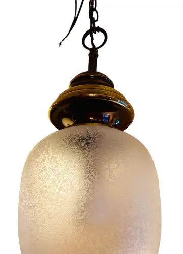 Vintage Brass & Glass Pendant Lamp By Gaetano Sciolari, 1960s
