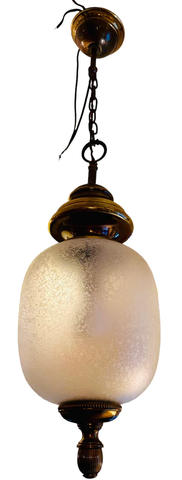 Vintage Brass & Glass Pendant Lamp By Gaetano Sciolari, 1960s