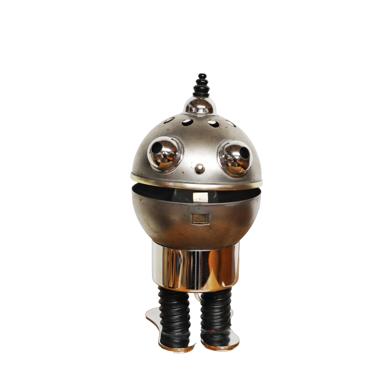 Vintage Metallic Robot Lamp By Satco, 1970s