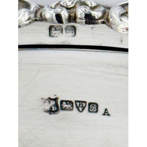 Antique Large Solid Silver Jewellery Box on Legs with Cherubs Decor