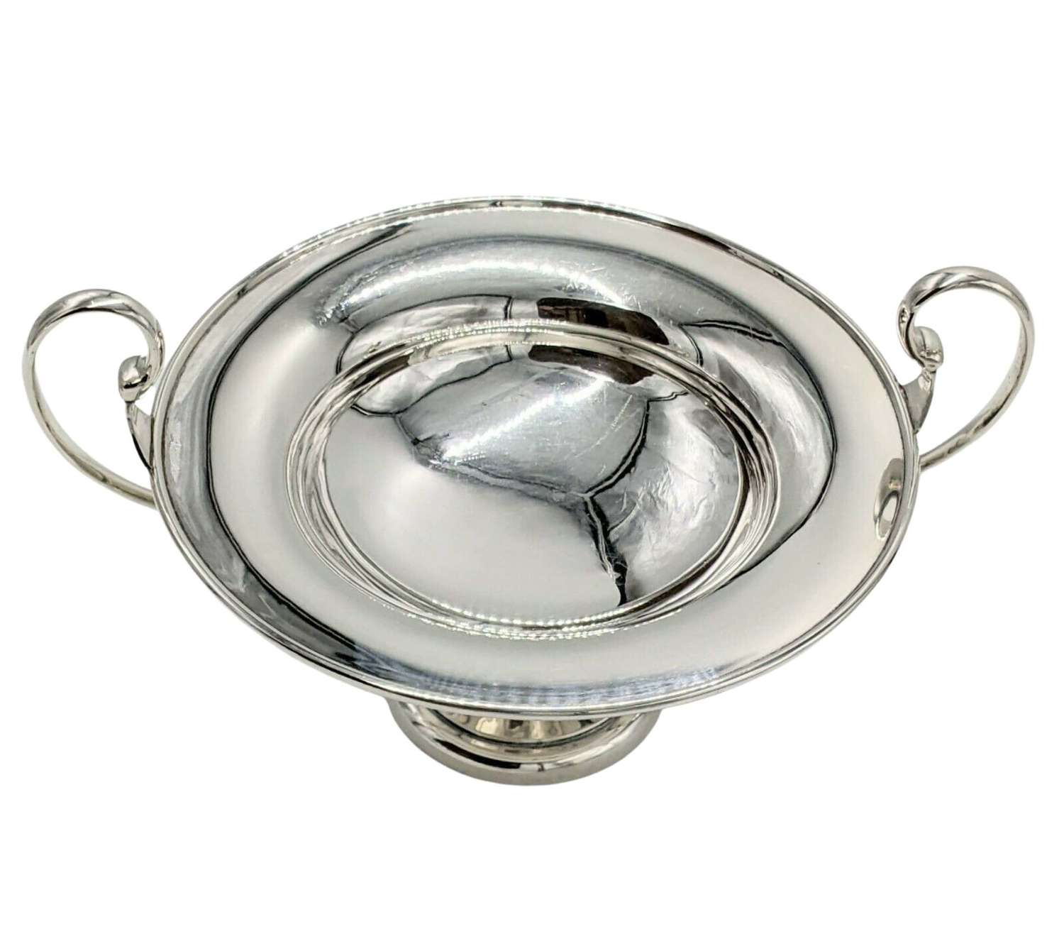 Antique Large Solid Silver Pedestal Dish Comport Table Centre 929g