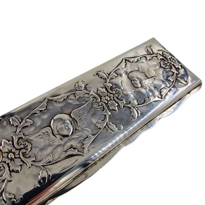 Antique Silver Box Very Large Art Nouveau Reynolds Angels Box Solid 26