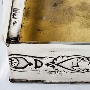 Antique Silver Box Very Large Art Nouveau Reynolds Angels Box Solid 26