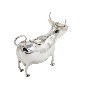 Antique Silver Cow Creamer Solid Sterling Simon Rosenau c1900