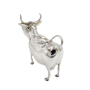 Antique Silver Cow Creamer Solid Sterling Simon Rosenau c1900