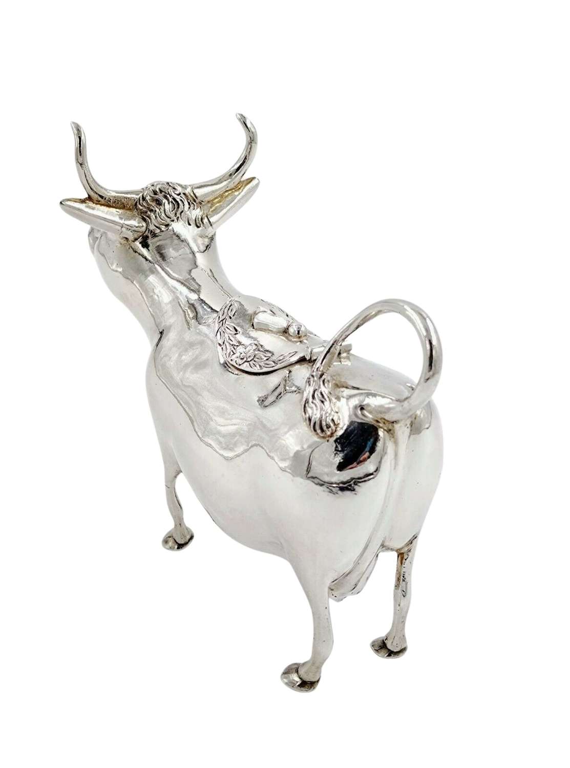 Antique Silver Cow Creamer Solid Sterling Simon Rosenau c1900