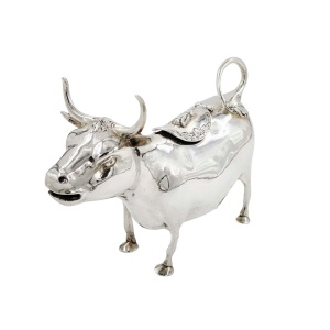Antique Silver Cow Creamer Solid Sterling Simon Rosenau c1900