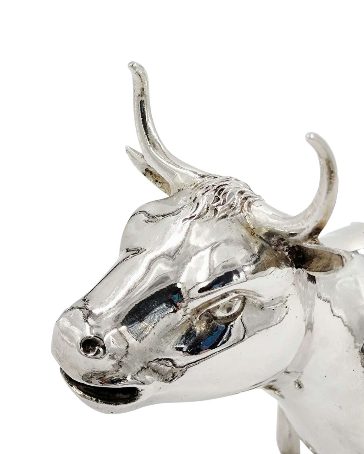Antique Silver Cow Creamer Solid Sterling Simon Rosenau c1900