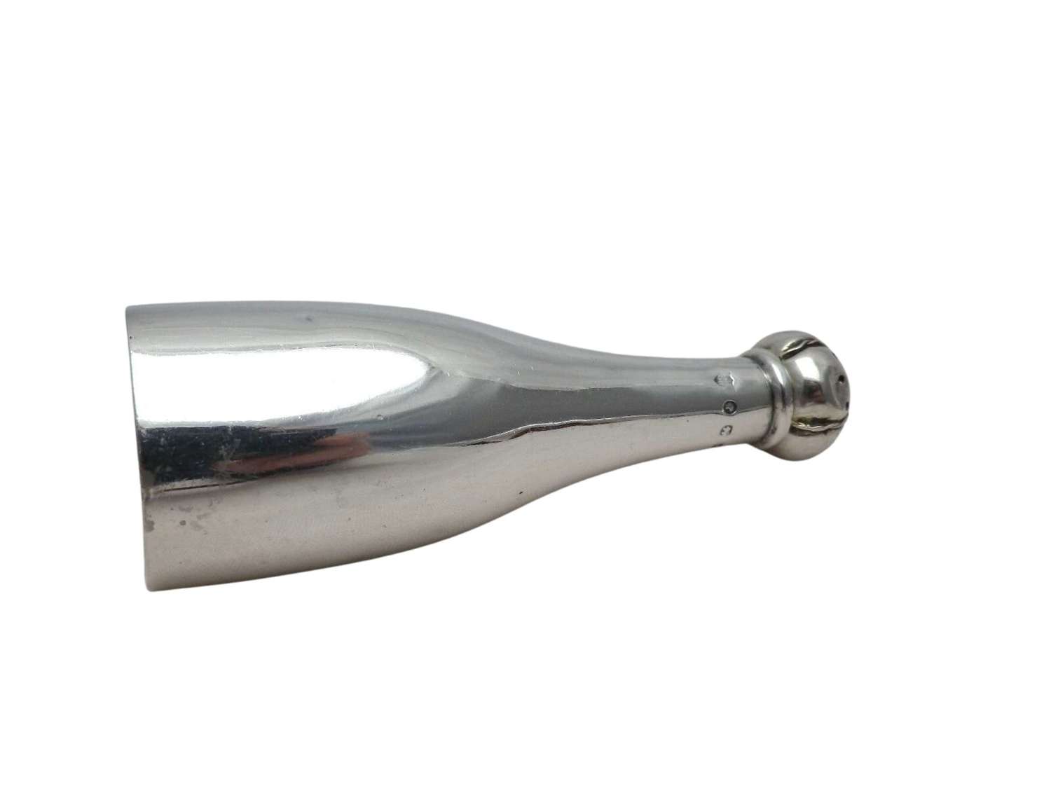 Antique Silver Pepperette Rare Champagne Bottle Pepper Solid 1888