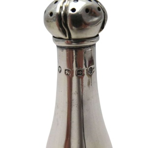 Antique Silver Pepperette Rare Champagne Bottle Pepper Solid 1888