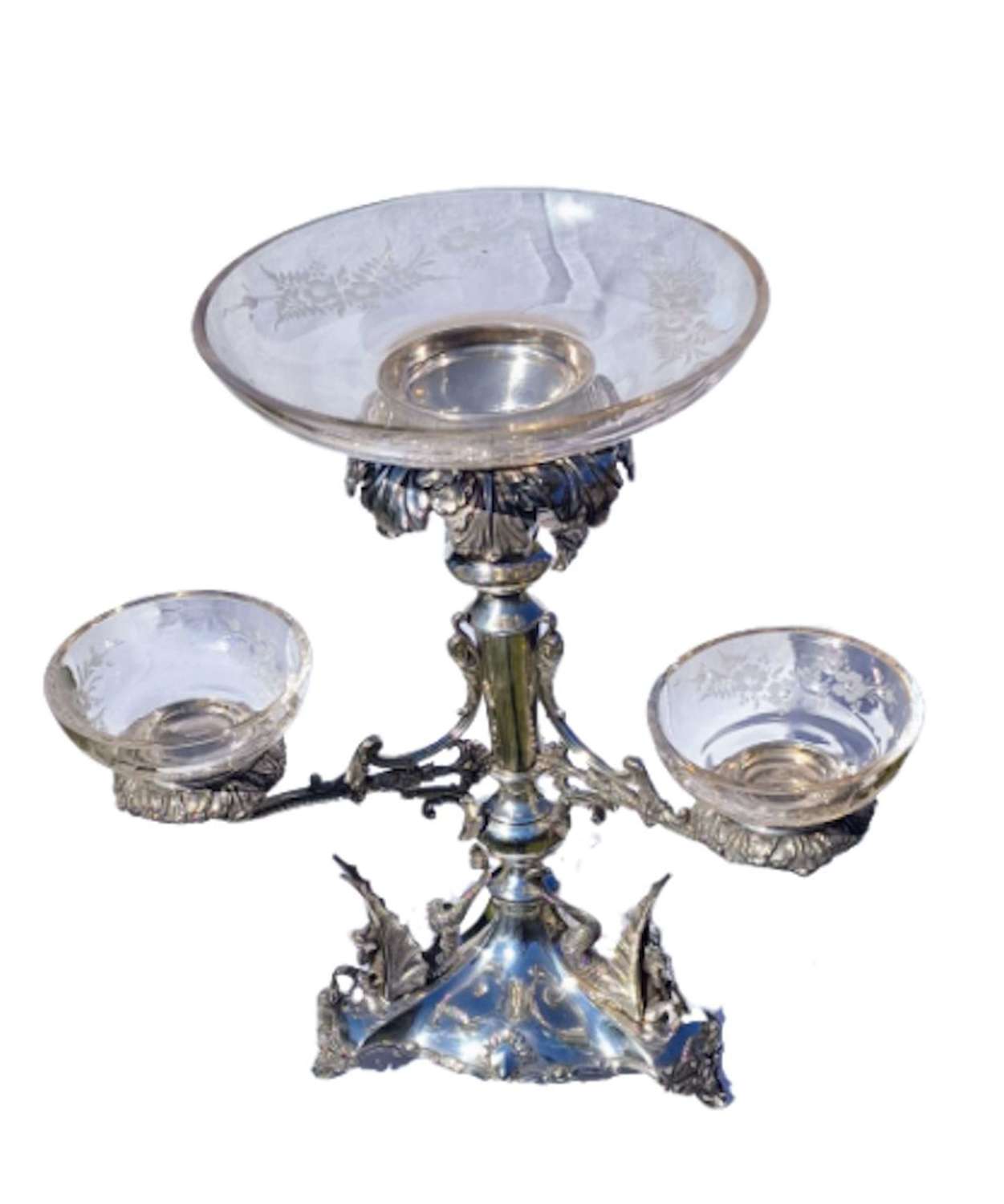 Antique Silver Plate Extra Large Table Centre c1880 James Deakin
