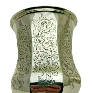 Antique Solid Silver Large Chalice Cup & Cover 1844 391g 25cm 1 Pint