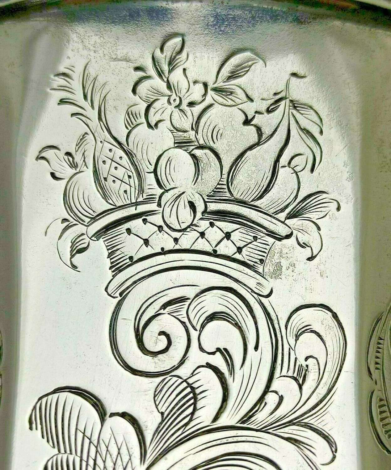 Antique Solid Silver Large Chalice Cup & Cover 1844 391g 25cm 1 Pint