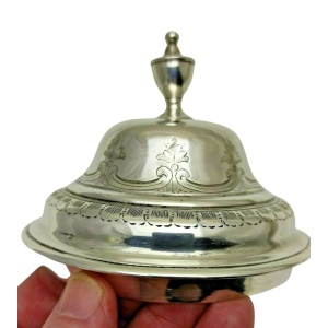 Antique Solid Silver Large Chalice Cup & Cover 1844 391g 25cm 1 Pint
