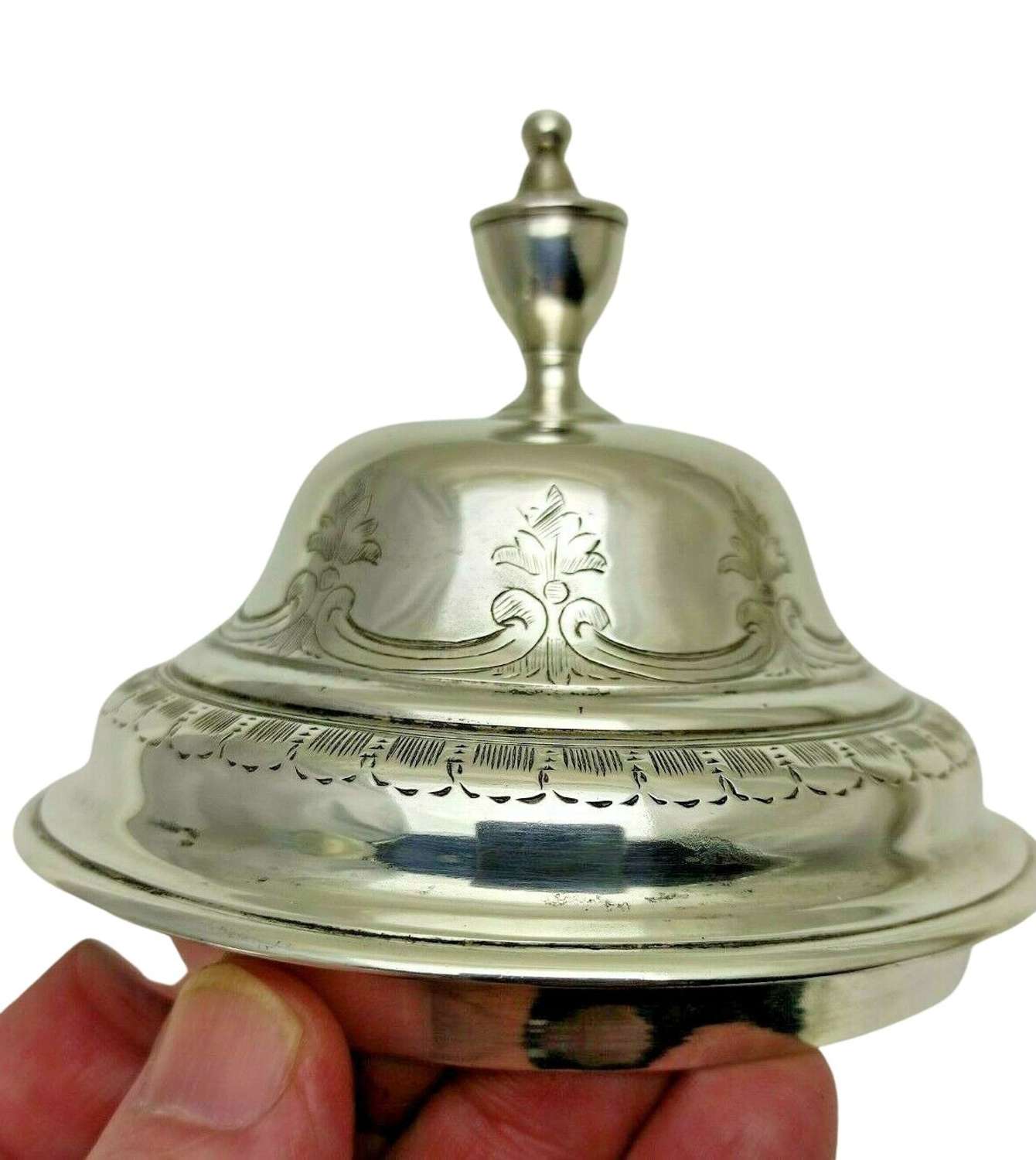 Antique Solid Silver Large Chalice Cup & Cover 1844 391g 25cm 1 Pint