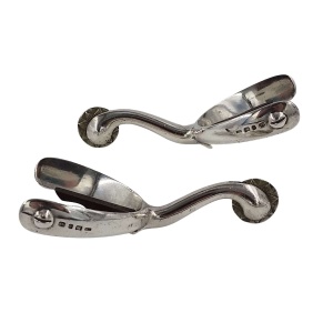 Antique Solid Silver Spurs Pair For Riding Boots 1898
