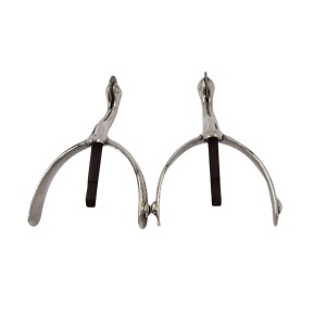 Antique Solid Silver Spurs Pair For Riding Boots 1898