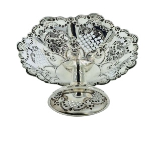 Antique Solid Silver Stunning Comport 1898 Dish Bowl