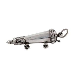 Antique Solid Silver Whistle in Sheath 1860