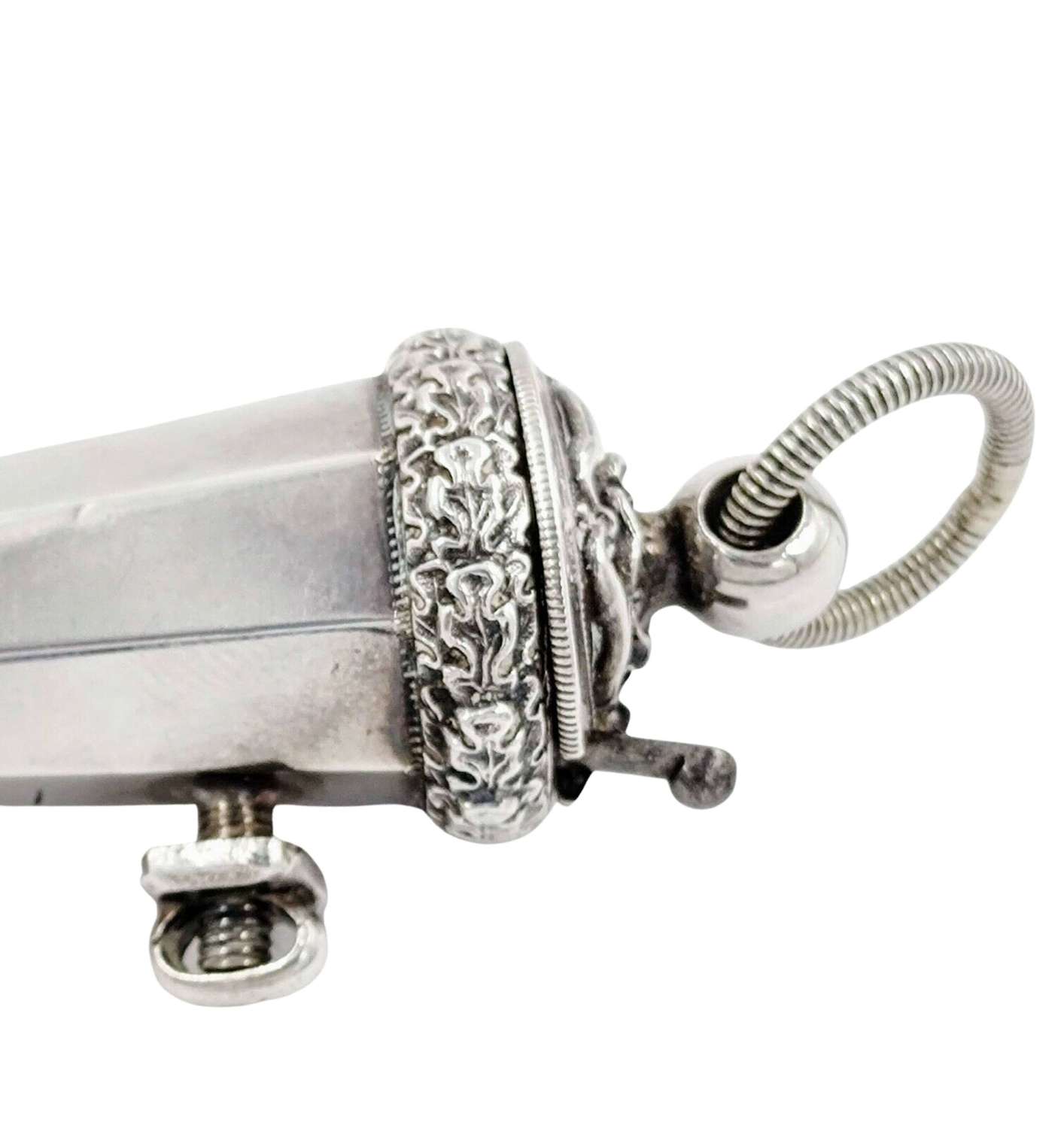 Antique Solid Silver Whistle in Sheath 1860