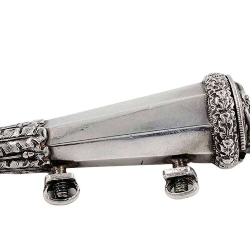 Antique Solid Silver Whistle in Sheath 1860