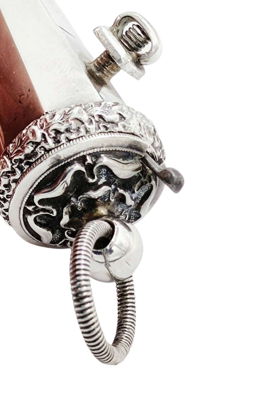 Antique Solid Silver Whistle in Sheath 1860
