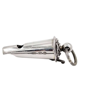 Antique Solid Silver Whistle in Sheath 1860