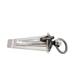 Antique Solid Silver Whistle in Sheath 1860