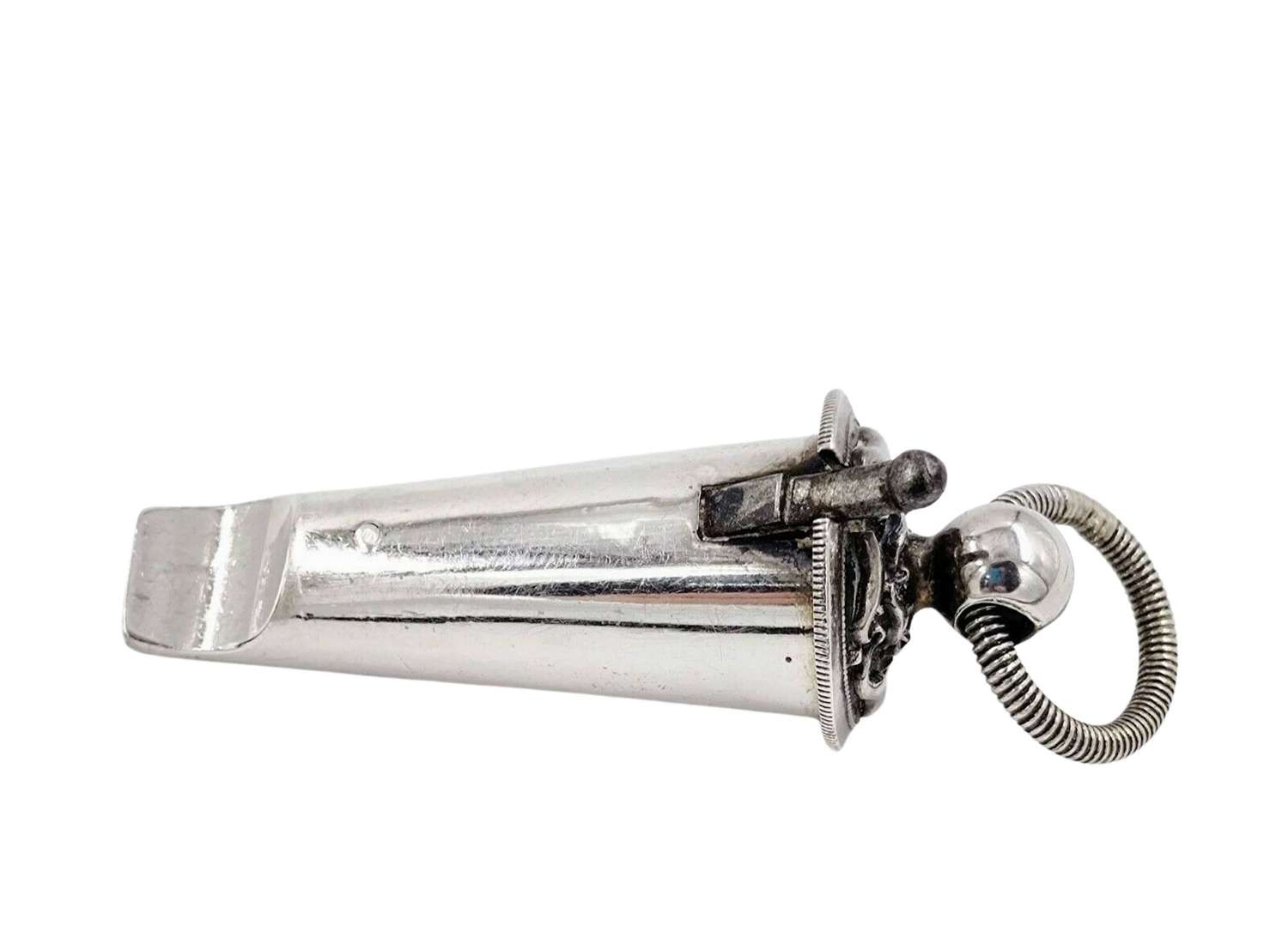 Antique Solid Silver Whistle in Sheath 1860