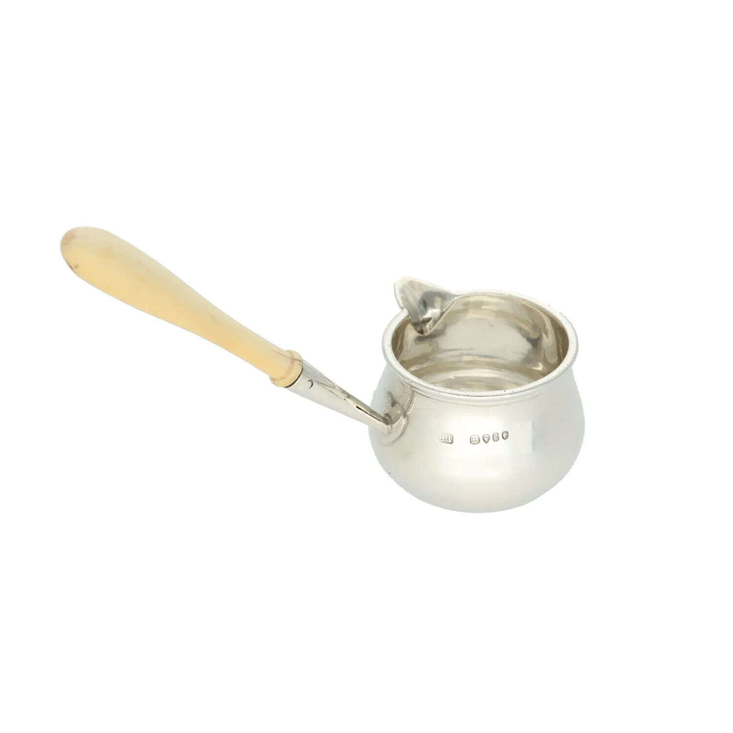 Antique Sterling Solid Silver Brandy Pan Warmer Sauce Cream 1865