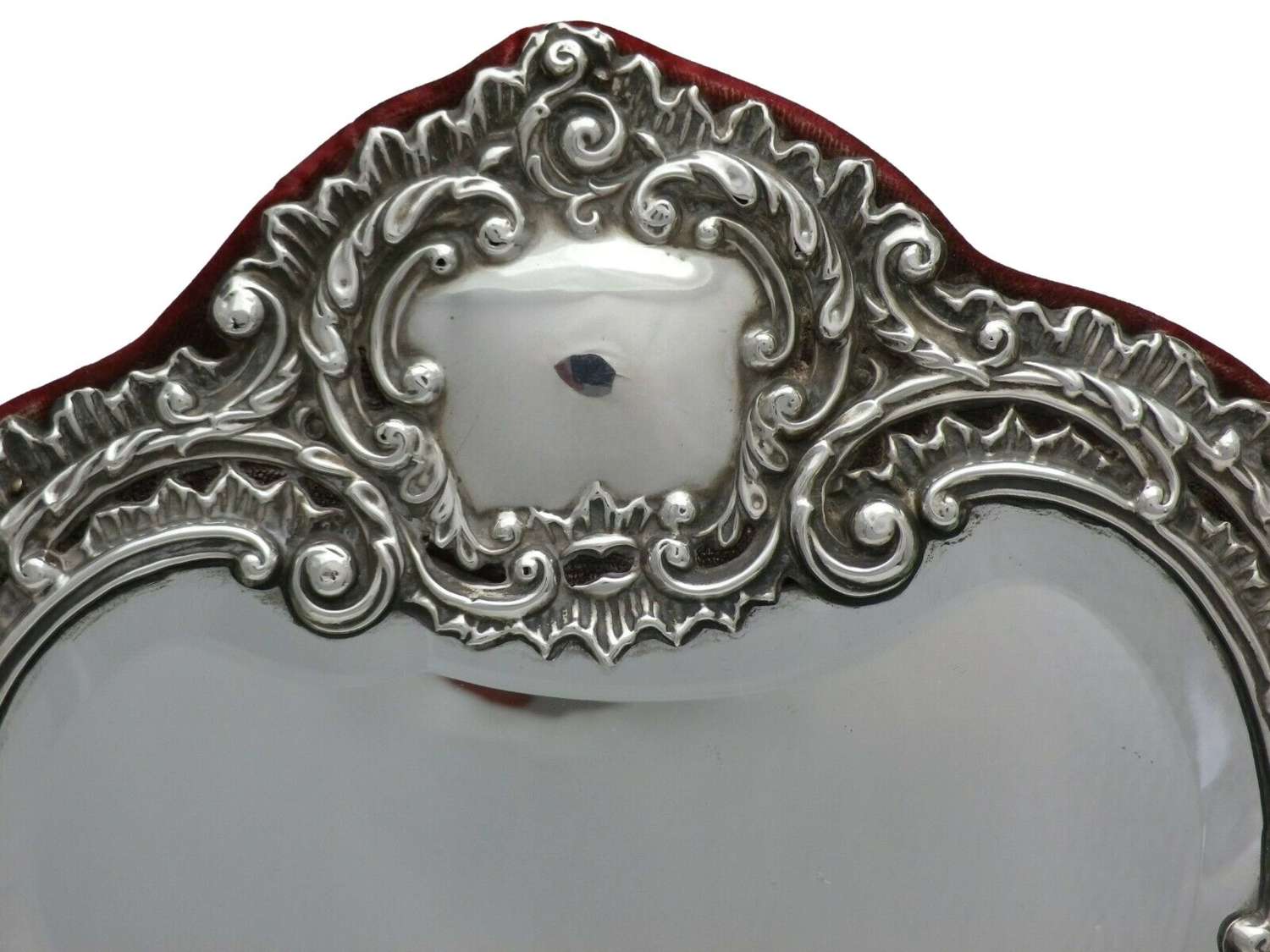 Antique Sterling Solid Silver Dressing Table Mirror 1904 32cm Tall