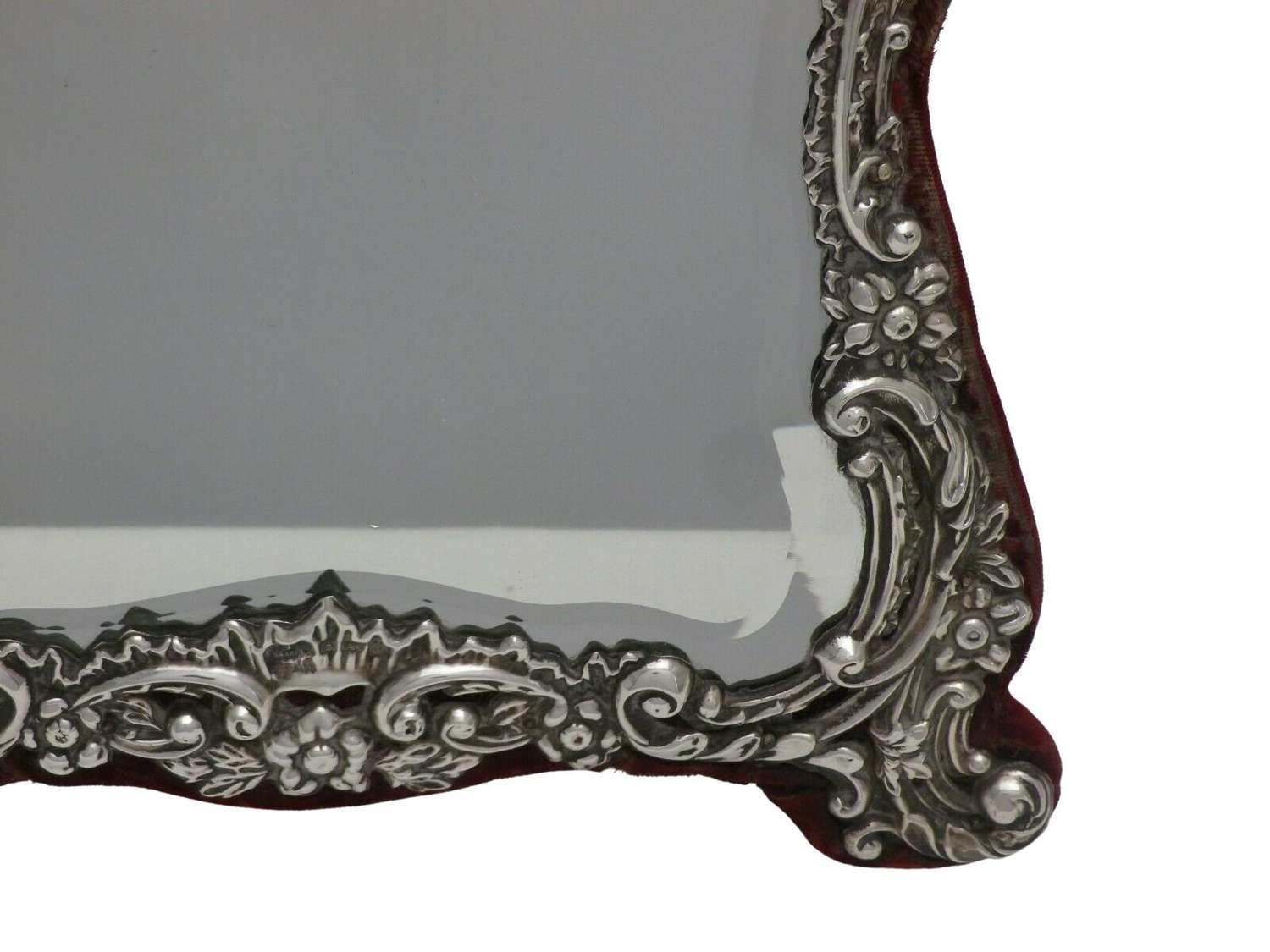 Antique Sterling Solid Silver Dressing Table Mirror 1904 32cm Tall