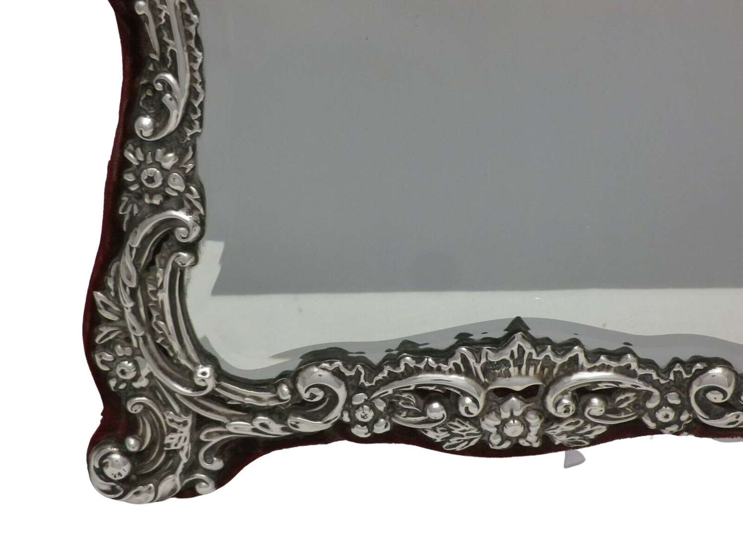 Antique Sterling Solid Silver Dressing Table Mirror 1904 32cm Tall