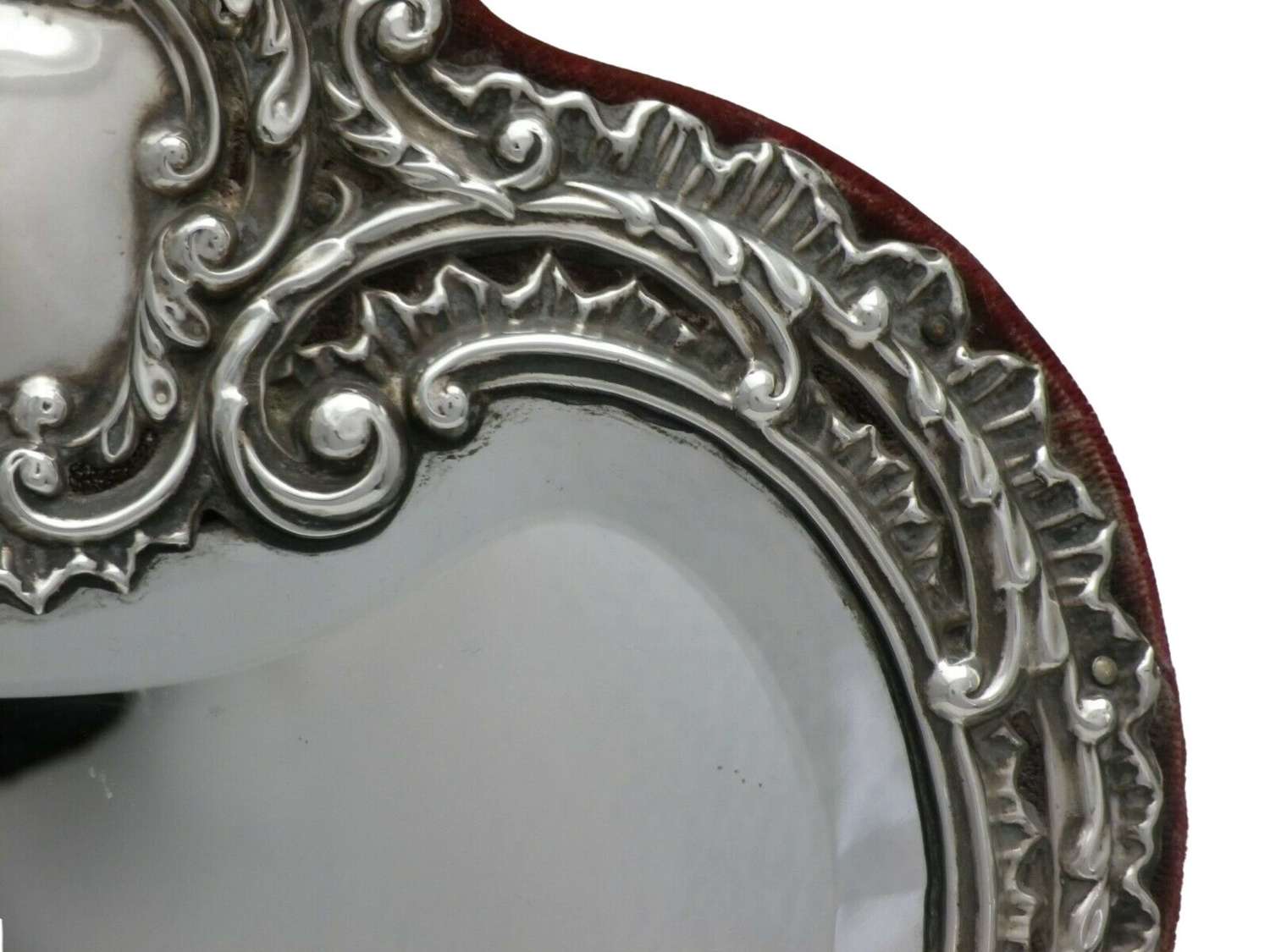 Antique Sterling Solid Silver Dressing Table Mirror 1904 32cm Tall