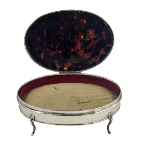 Antique Sterling Solid Silver Pique Work Extra Large Jewellery Box