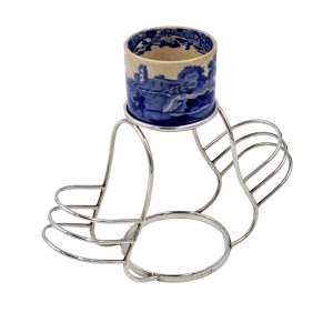 Art Deco Antique Solid Silver Toast Rack & Egg Cup 1921