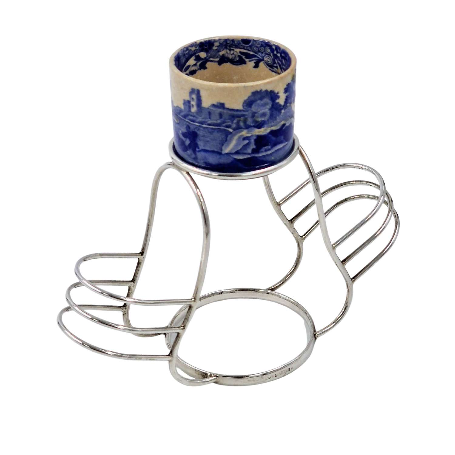 Art Deco Antique Solid Silver Toast Rack & Egg Cup 1921