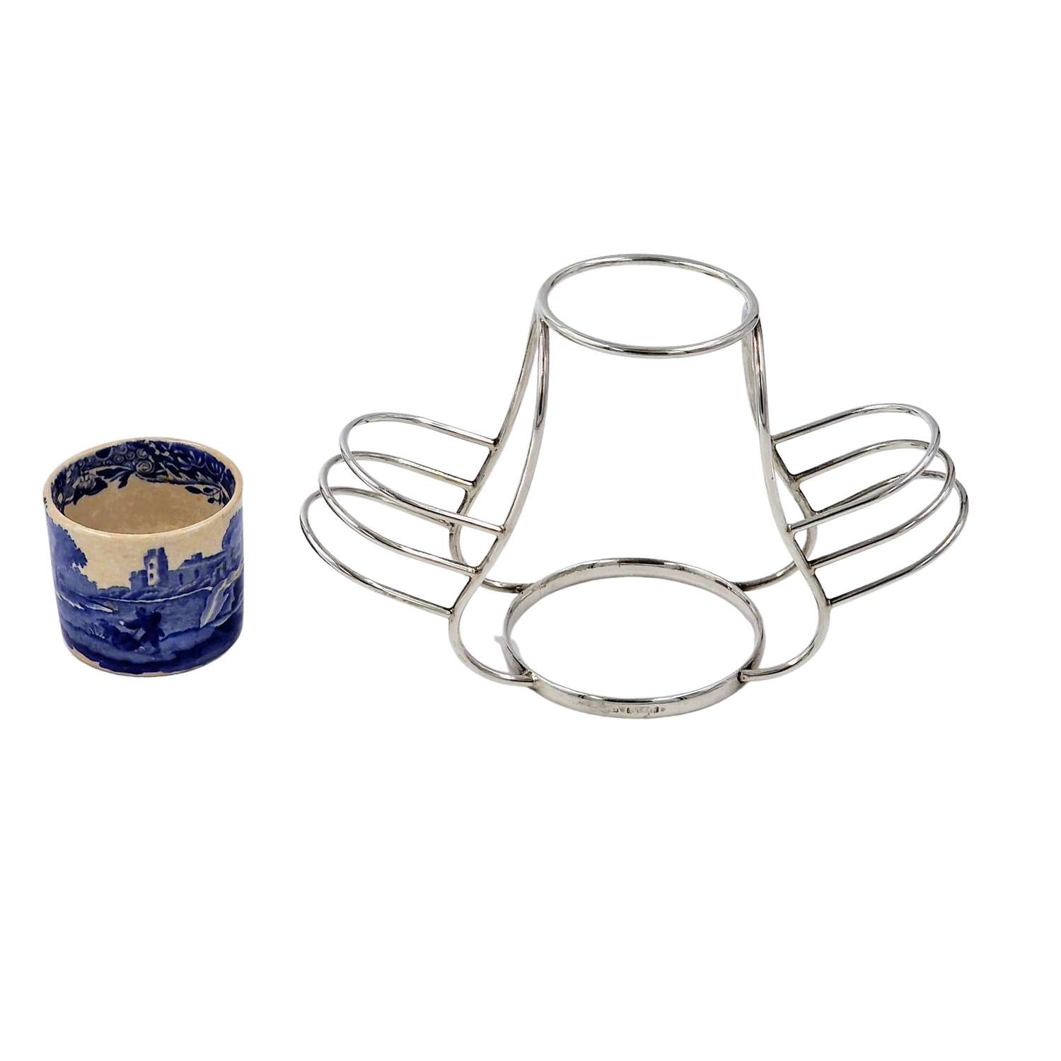 Art Deco Antique Solid Silver Toast Rack & Egg Cup 1921