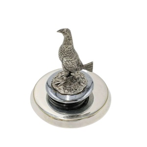 Art Deco Car Mascot Solid Silver Fighting Cock Radiator Cap Stand 1926