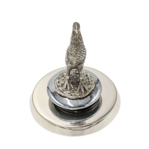 Art Deco Car Mascot Solid Silver Fighting Cock Radiator Cap Stand 1926