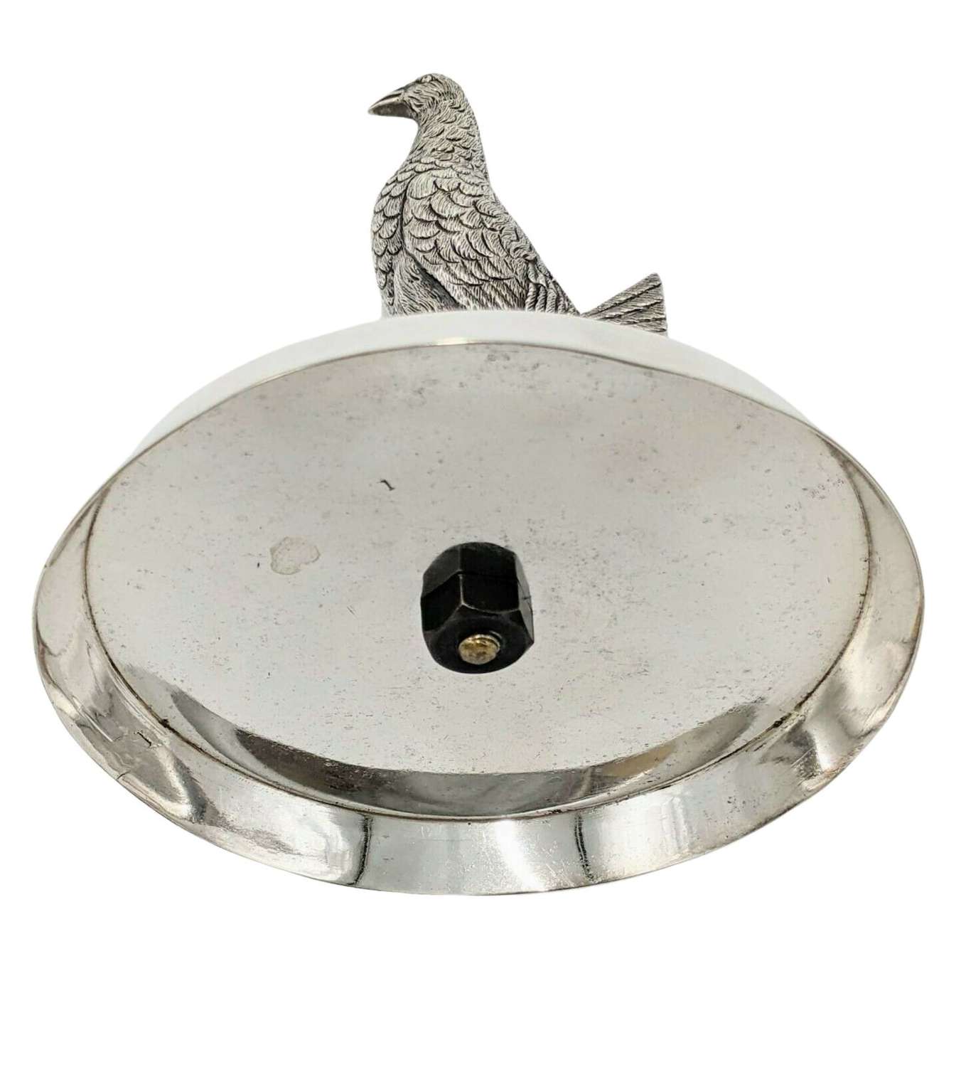 Art Deco Car Mascot Solid Silver Fighting Cock Radiator Cap Stand 1926